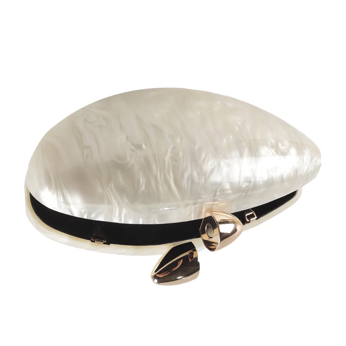 Bolso De Mano Acrílico Con Forma De Concha, Moderno Bolso De Noche Acrílico Metálico, Brillante, Tipo Huevo, Para Mujer, Para Bodas Y Fiestas.
