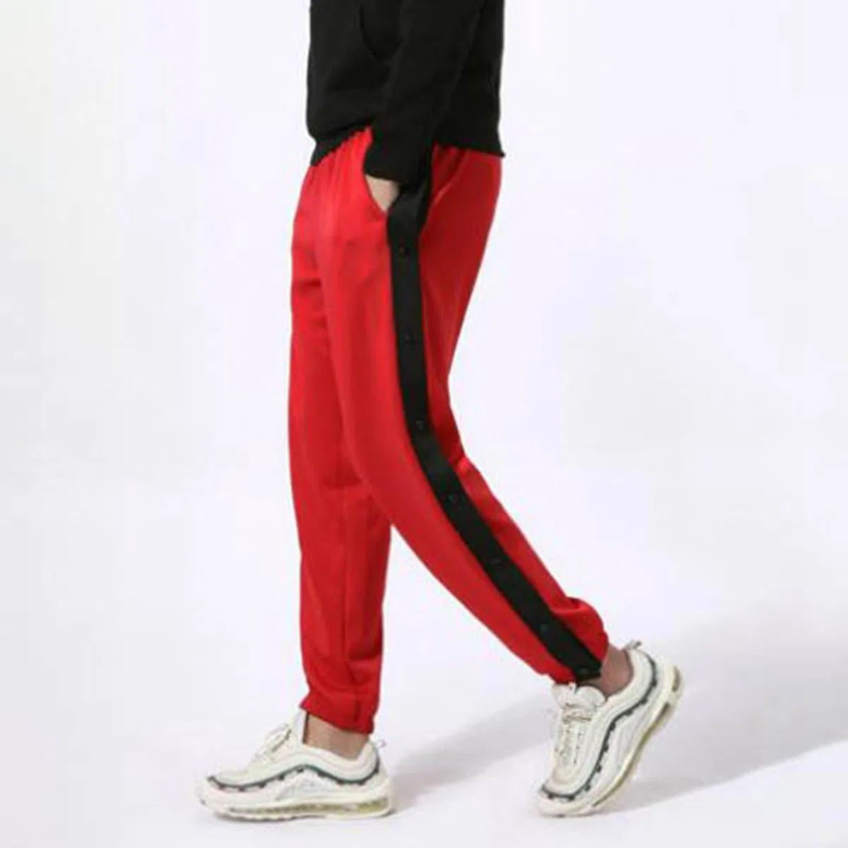 Generisch Pantalones de baloncesto holgados con botones laterales con puños elásticos