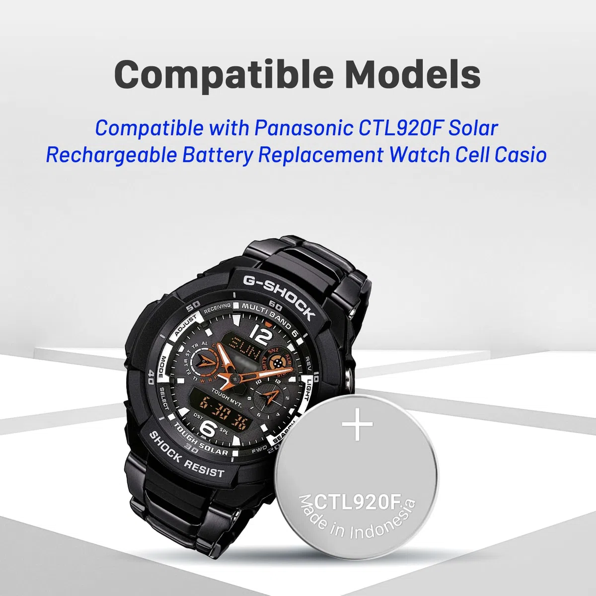 Batería CTL920F, repuesto de batería solar compatible con Panasonic CTL920F batería solar Casio
