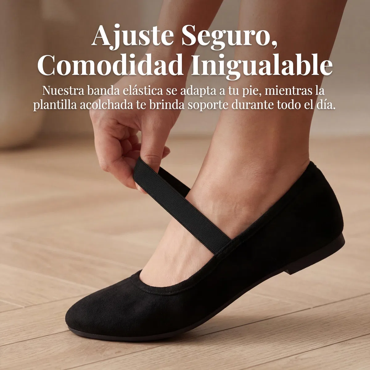 GLAMORA Merceditas Mujer Bailarinas Manoletinas Mary Jane Ante Sintético Tira Elástica Zapatos Planos Flexibles Antideslizantes Transpirables Plantilla Acolchada Suela Goma