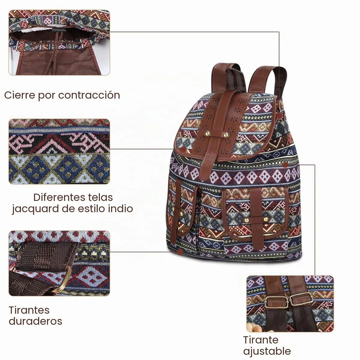 Mochila Vintage Mochila de Viaje Mujer Mochila Portatil Mochila de Hombro Casual Unisex Vintage de College Multifunción Gran Capacidad Piel Mochilas Estudiante Casual Viaje Moda Regalo para Mujer