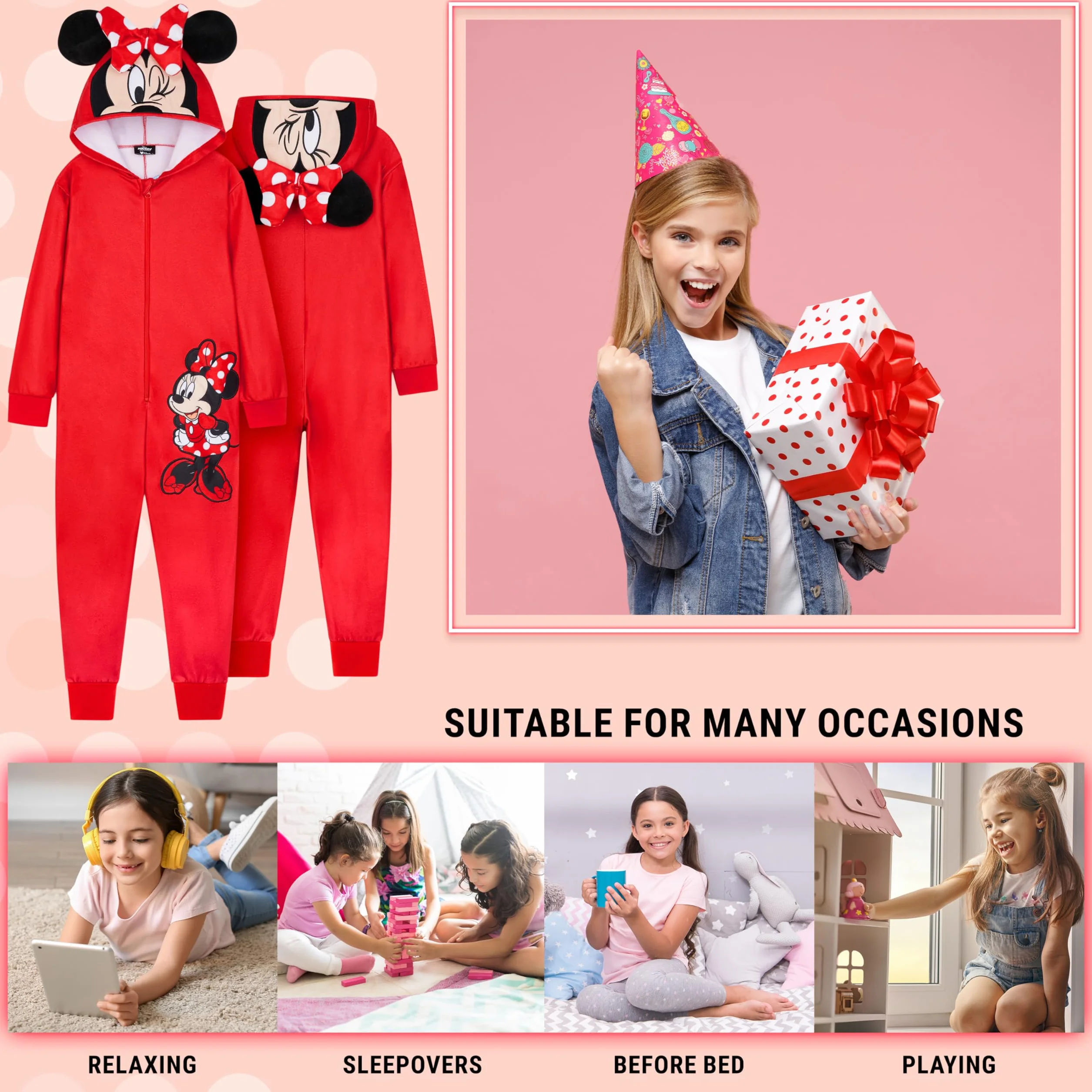 Disney Stitch Fleece Kids Onesie Hooded Onesie for Kids Toddlers Teenagers 2-14 Years Kids PJs Loungewear Stitch Gifts