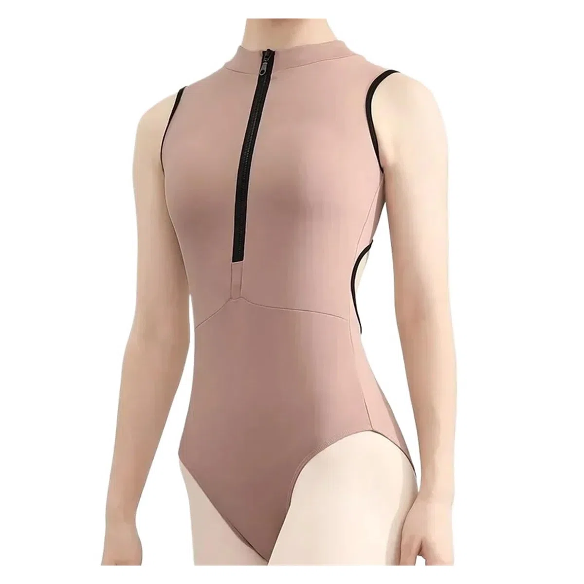 Maillot Ballet Mujer Maillot de Ballet for Mujer, Cuello Redondo, Cremallera, for práctica Diaria, Gimnasia en Equipo, Baile(Red Coffee Color,M)