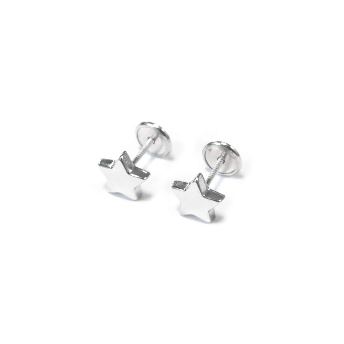Mondepetit AG-3138 - Pendientes de bebe/niña plata de Estrella Lisa - Estuche Regalo