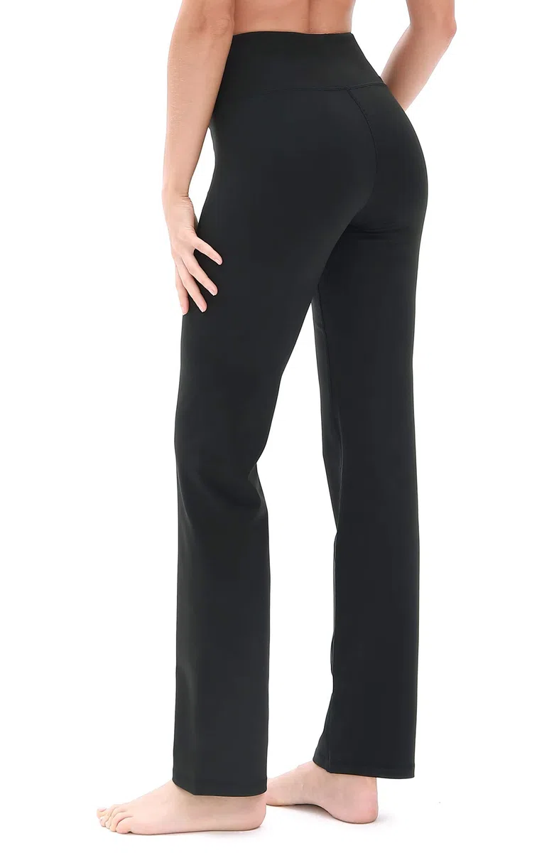 icyzone Pantalones de Yoga Largos para Mujer con Corte Bootcut de Cintura Alta