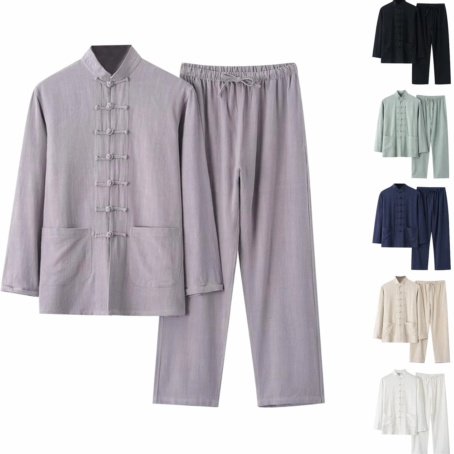 Kung Fu Traje de mujer y hombre - Artes Marciales Chinas Tradicionales Tai Chi Qigong Wing Chun Shaolin Wushu Manga Larga Entrenamiento Ropa Ocio Ropa Uniforme Chaqueta Pantalones Traje de