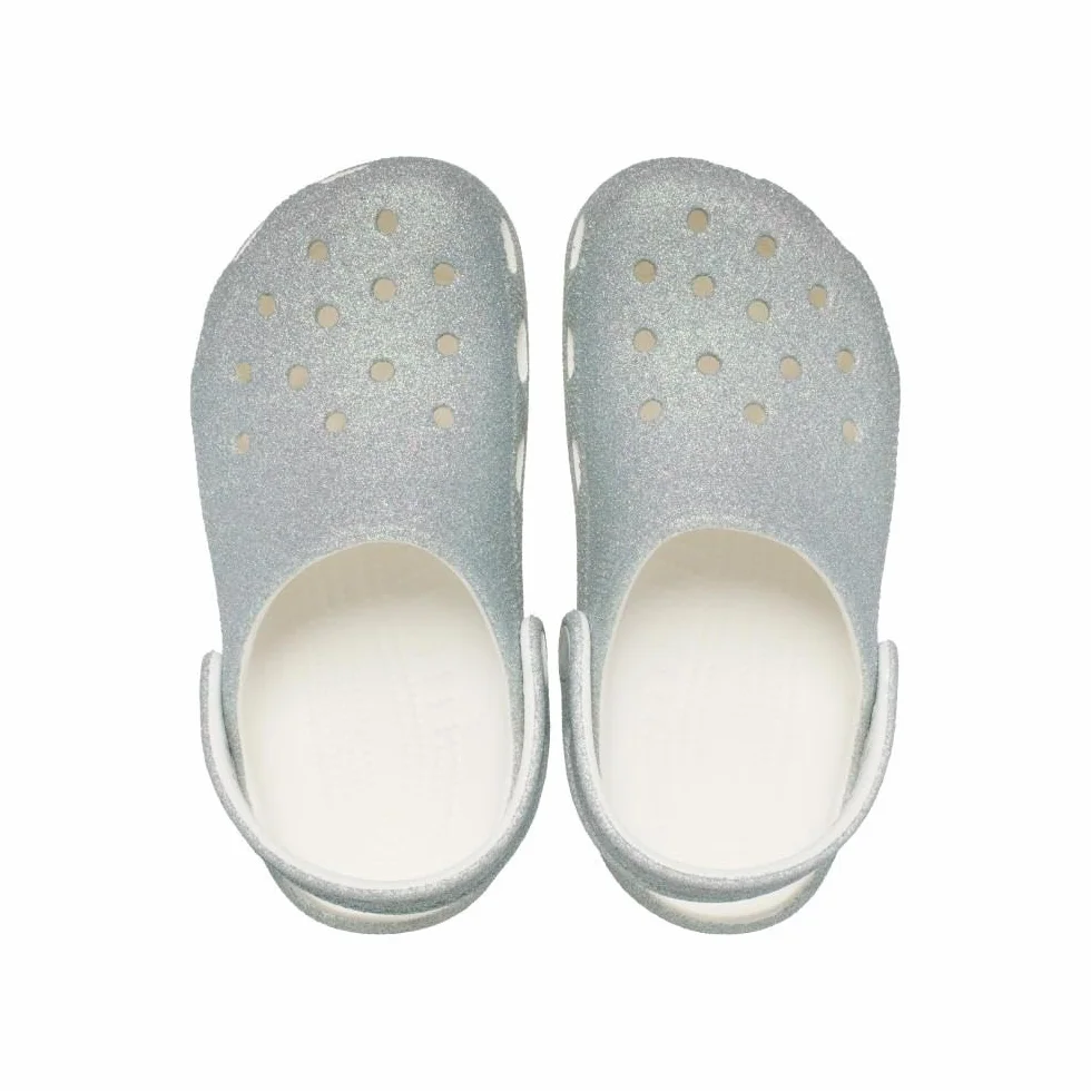 Crocs Classic Iridescent Glitter Cgk, Zuecos Unisex niños, Blanco, 29/30 EU