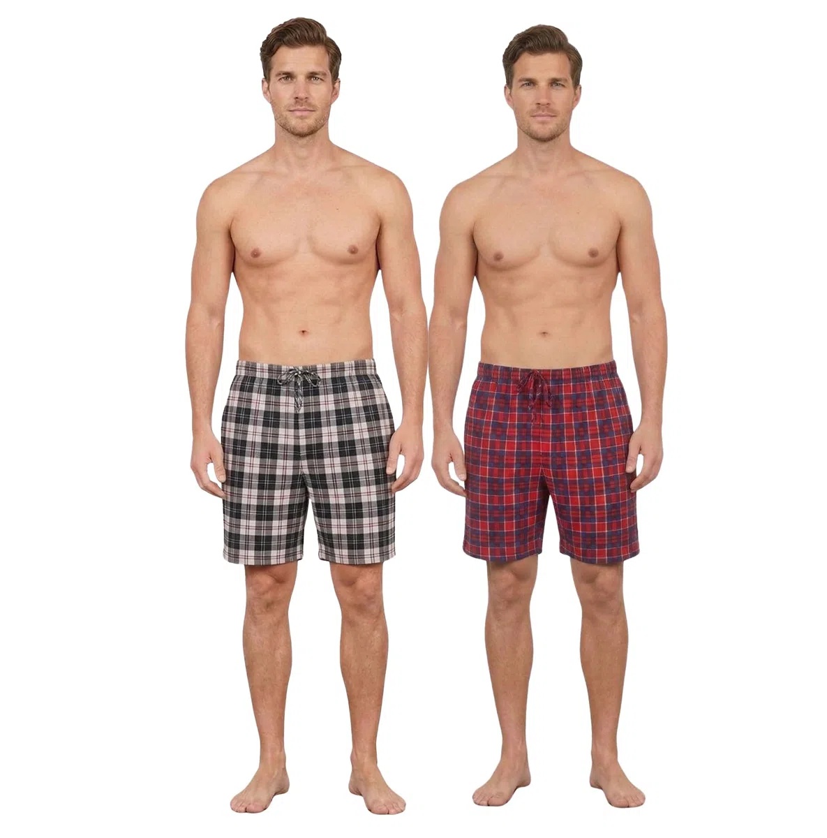 Men's Short Lounge Wear Pants Nightwear (Two Pack) Pyjama Bottoms Sleepwear