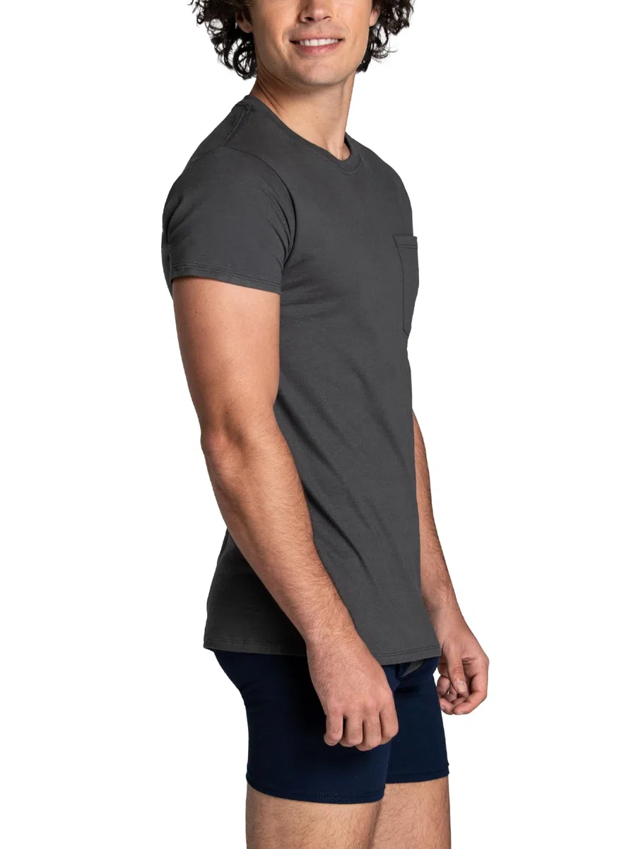 Fruit of The Loom Eversoft Cotton Pocket T-Shirts, Breathable & Moisture Wicking with Odor Control, Sizes S-4x Camiseta Hombre (Pack de 2)