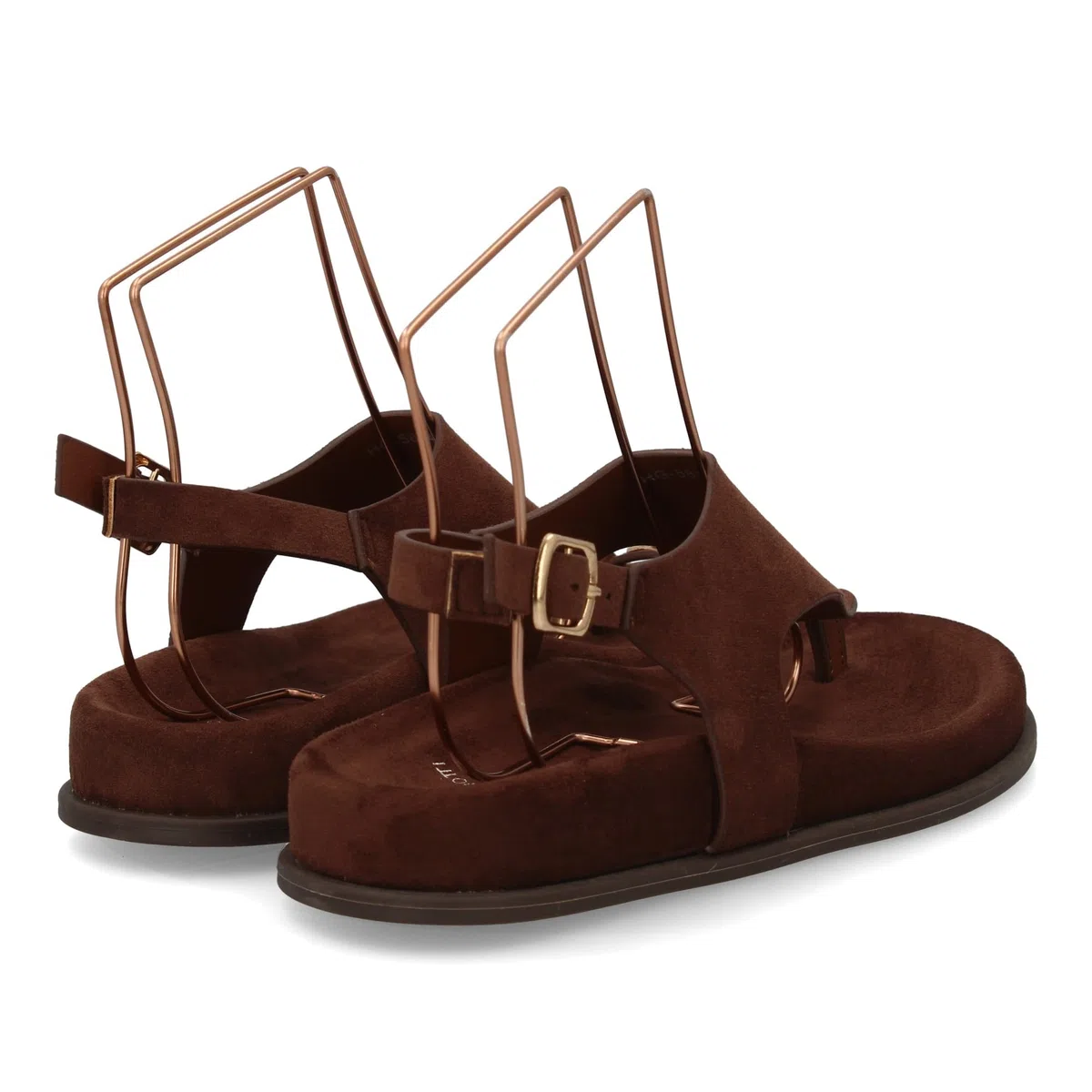 shoes&blues.es Sandalia de Plataforma para Mujer con Diseno Minimalista, Estilo Moderno, Elegante, Ideal Verano. Cierre Ajustable de Hebilla, con Detalle metalico en el Dedo Gordo.
