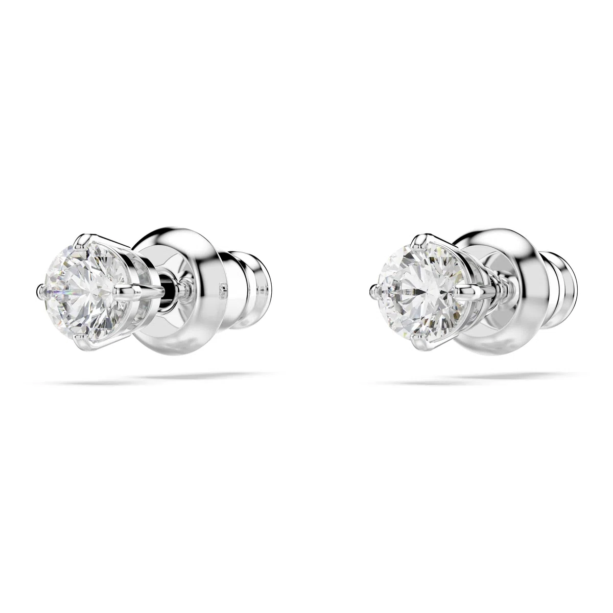 Swarovski Stilla Attract Colección pendientes de botón, blanco, chapado en rodio