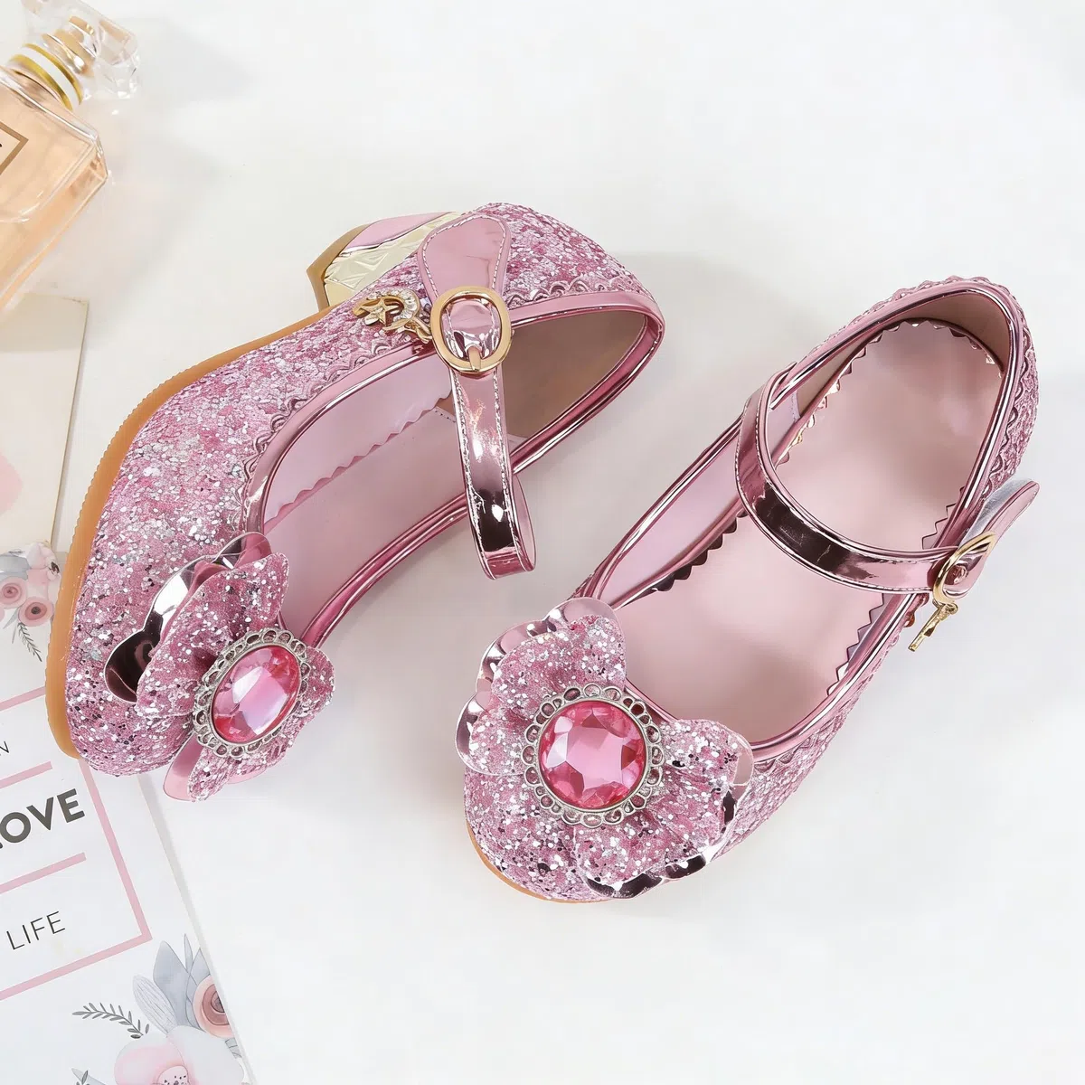 New front Zapatos de Fiesta de Princesa Zapatos de tacón de Princesa para niñas Zapatos de Fiesta Zapatos de Princesa Zapatos Elegantes