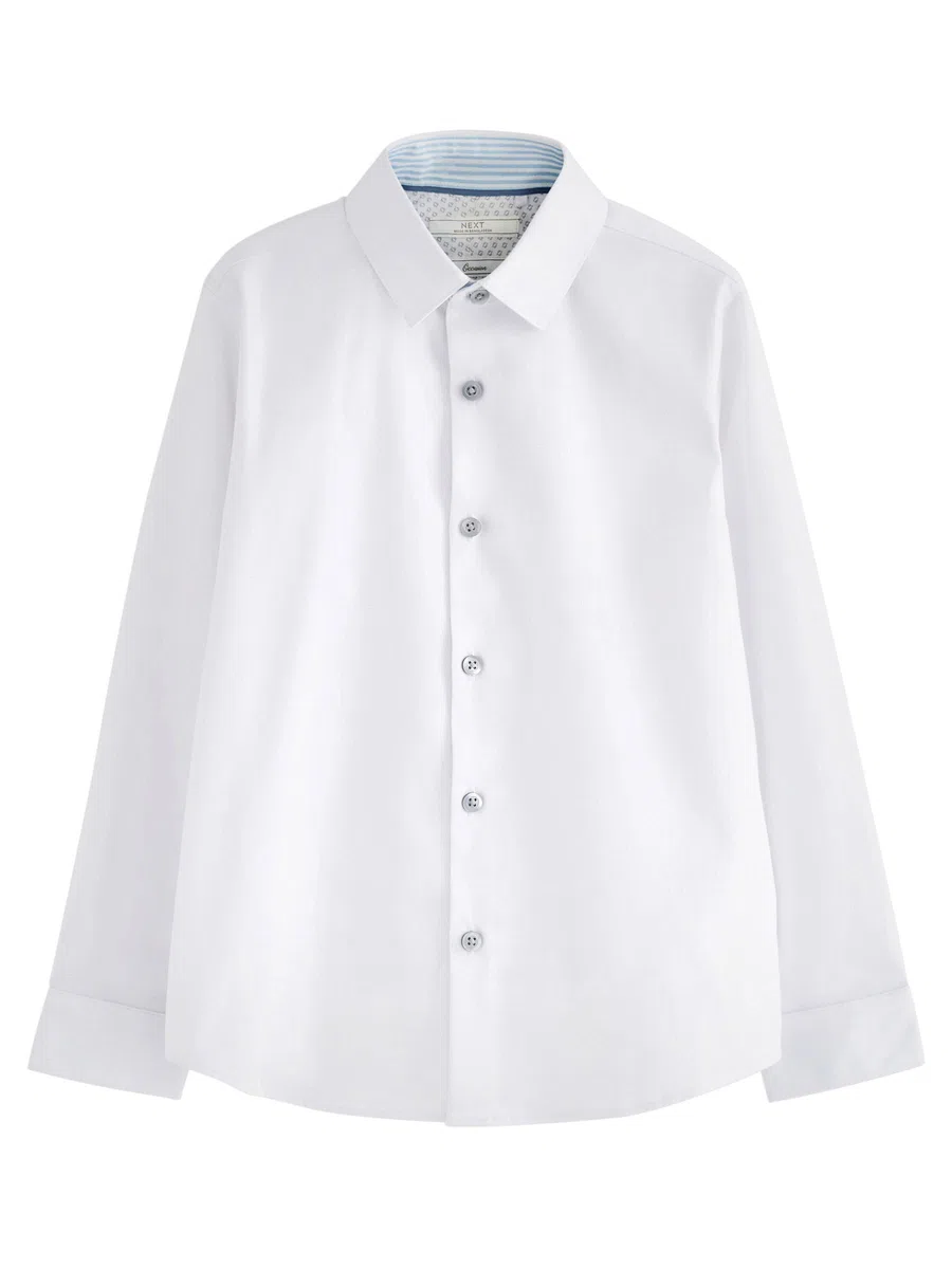 NEXT Niños Camisa de Vestir de Manga Larga con Ribetes