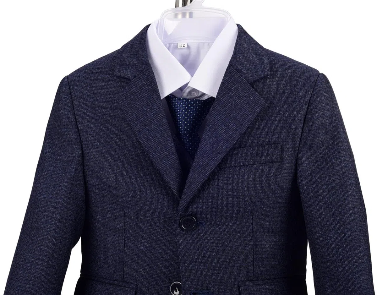 Lito Angels Trajes y Blazers Esmoquin Azul Ceremonia Boda Conjunto Elegantes con Chaqueta y Chaleco para Bebe y Niños Pequeños Talla 1-6 años