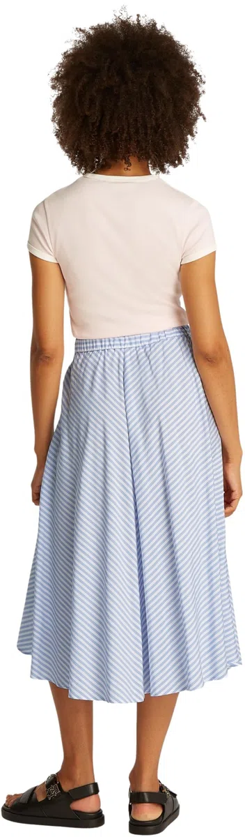 Tommy Hilfiger Falda Mujer Crinkle Viscose Mix Midi