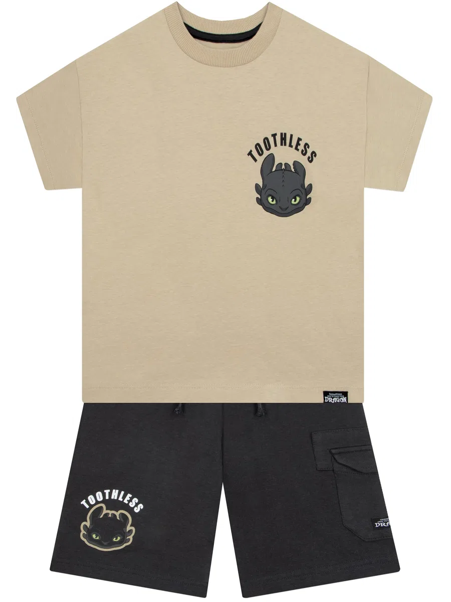 How To Train Your Dragon Conjunto De Camiseta Y Pantalón Corto Para Niño, Camiseta Y Short Desdentao Para Niño, Divertido Conjunto De Algodón