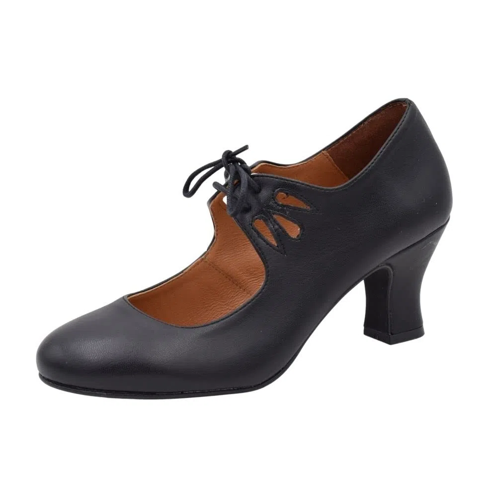 PASARELA - Zapatos de Baile Flamenco Napa Soft con Cordones para Mujer Sintético