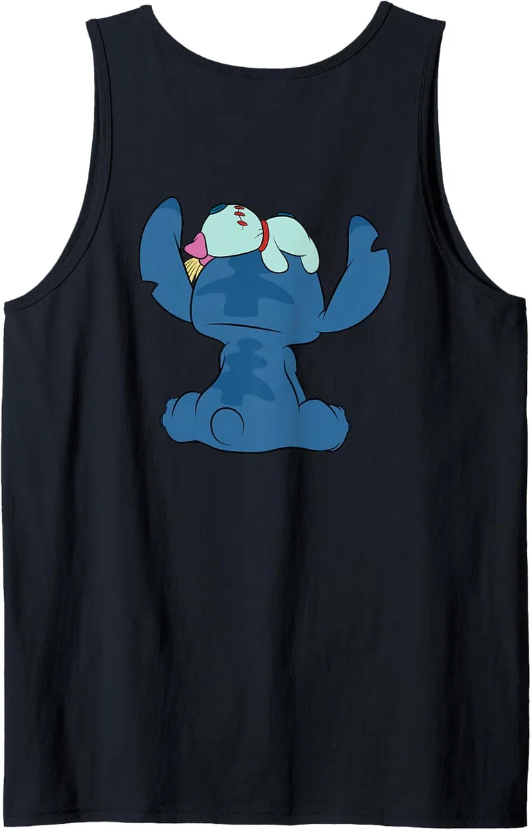 Disney Lilo & Stitch Scrump on Stitch's Head 2-Sided Camiseta sin Mangas