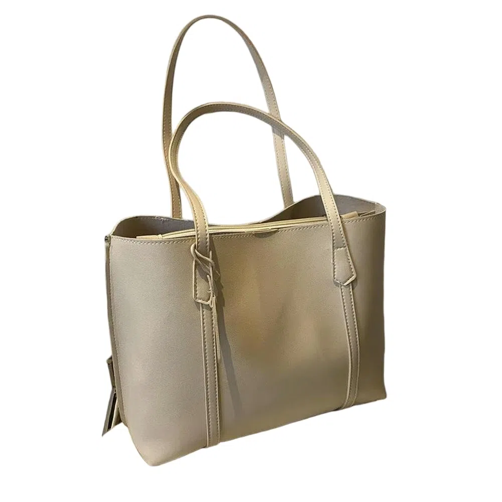 DYRBF - Bolsa de mano de piel sintética suave para mujer, bolsa de hombro de gran capacidad con cremallera superior, bolsa de trabajo ligera para laptop de 14 pulgadas, bolsa con bolsillos para viajes