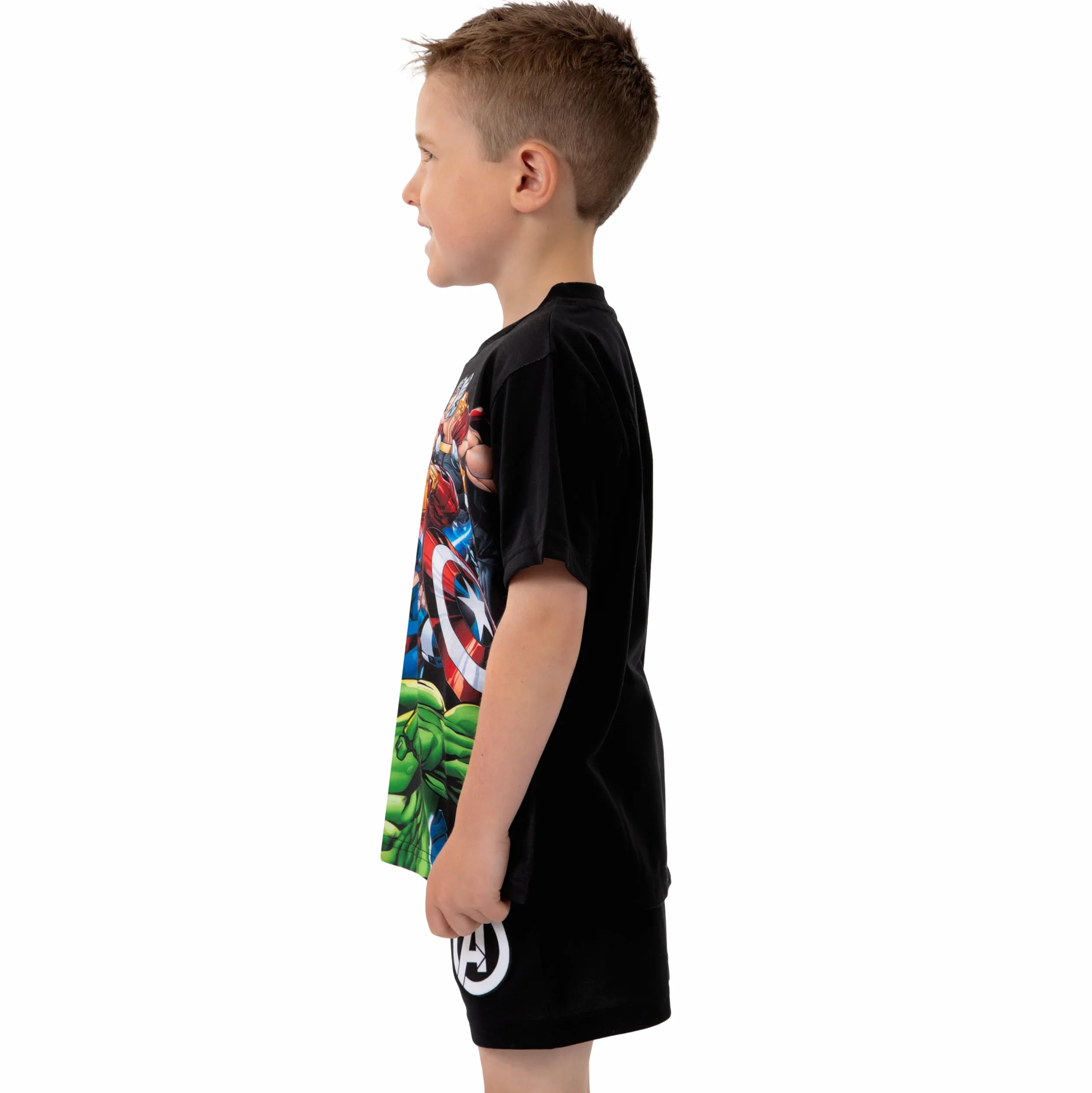 Marvel Pijama Avengers, Pijama De Verano para Niño con Thor, Capitán América, Hulk E Iron Man, Conjunto De Dormir Corto Infantil