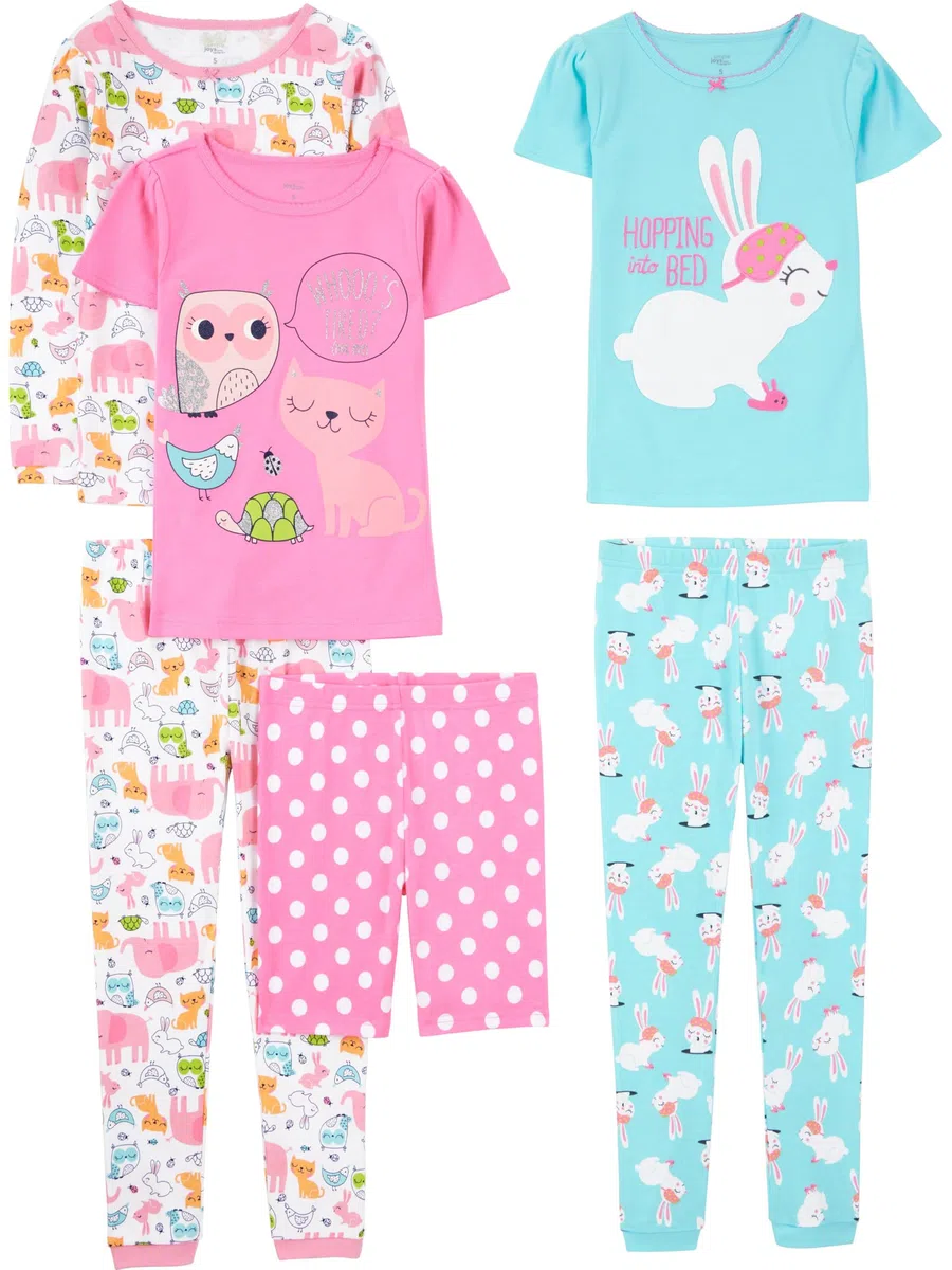 Simple Joys by Carter's 6-Piece Snug Fit Cotton Pajama Set Juego de Pijama Niñas (Pack de 3)
