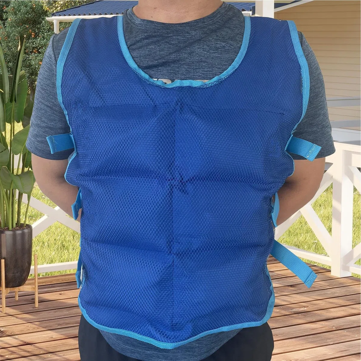 Chaleco Refrescante Verano, Chaleco de Enfriamiento por Hielo, Ropa Refrescante Transpirable con 12 Bolsas de Hielo, Resistente Calor, Enfriamiento Instantáneo, Ajustable, para Exteriores y Senderismo