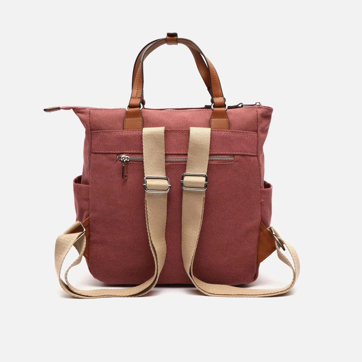 MISAKO Evolet mochila de tela con asa de mano Mujer - Evolet Rojo 30x28x13cm