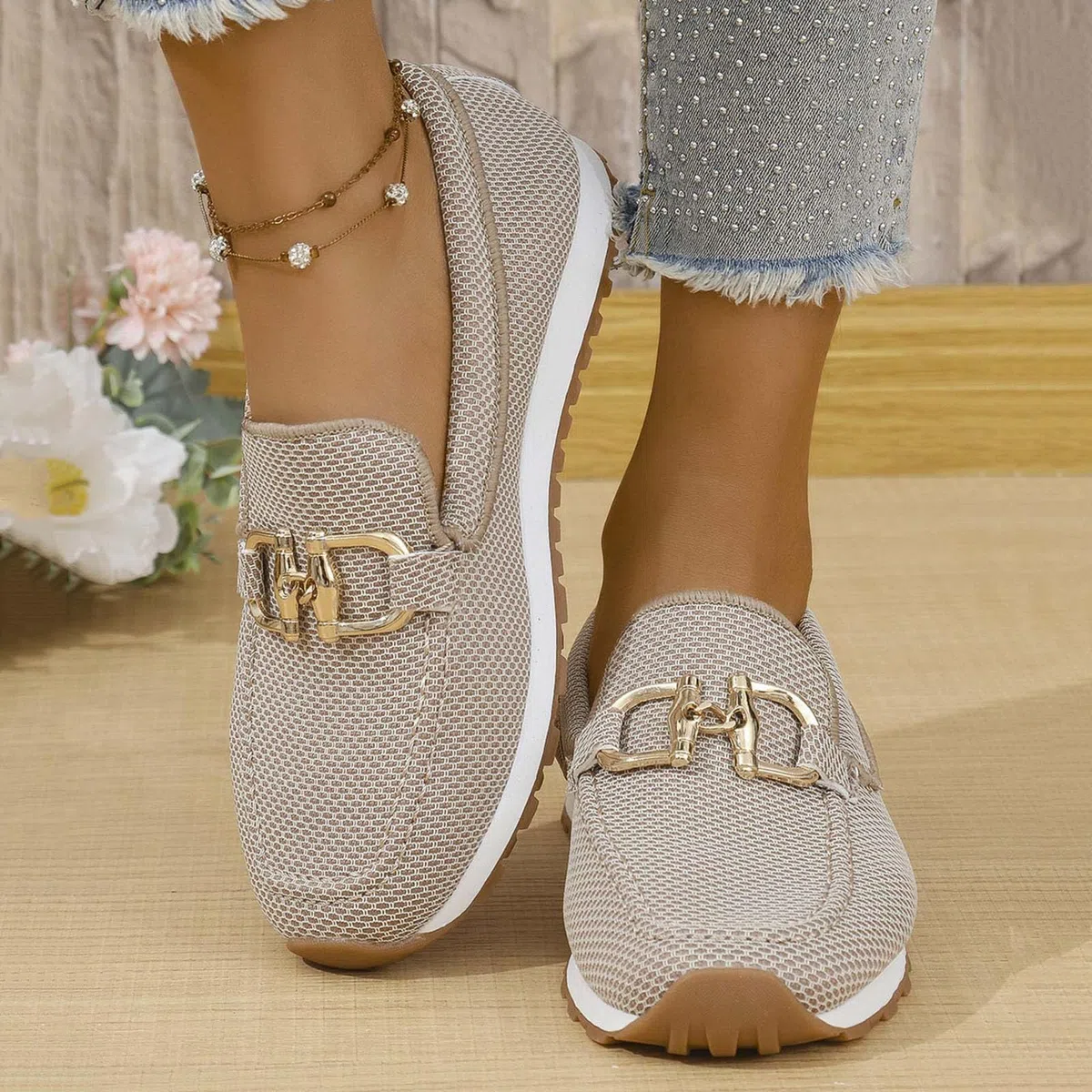 Mocasines para mujer, sin cordones, cómodos, con puntera redonda, ligeros, ortopédicos, de tacón bajo, transpirables, para negocios, caminar, cómodos, casuales, sueltos, para uso diario