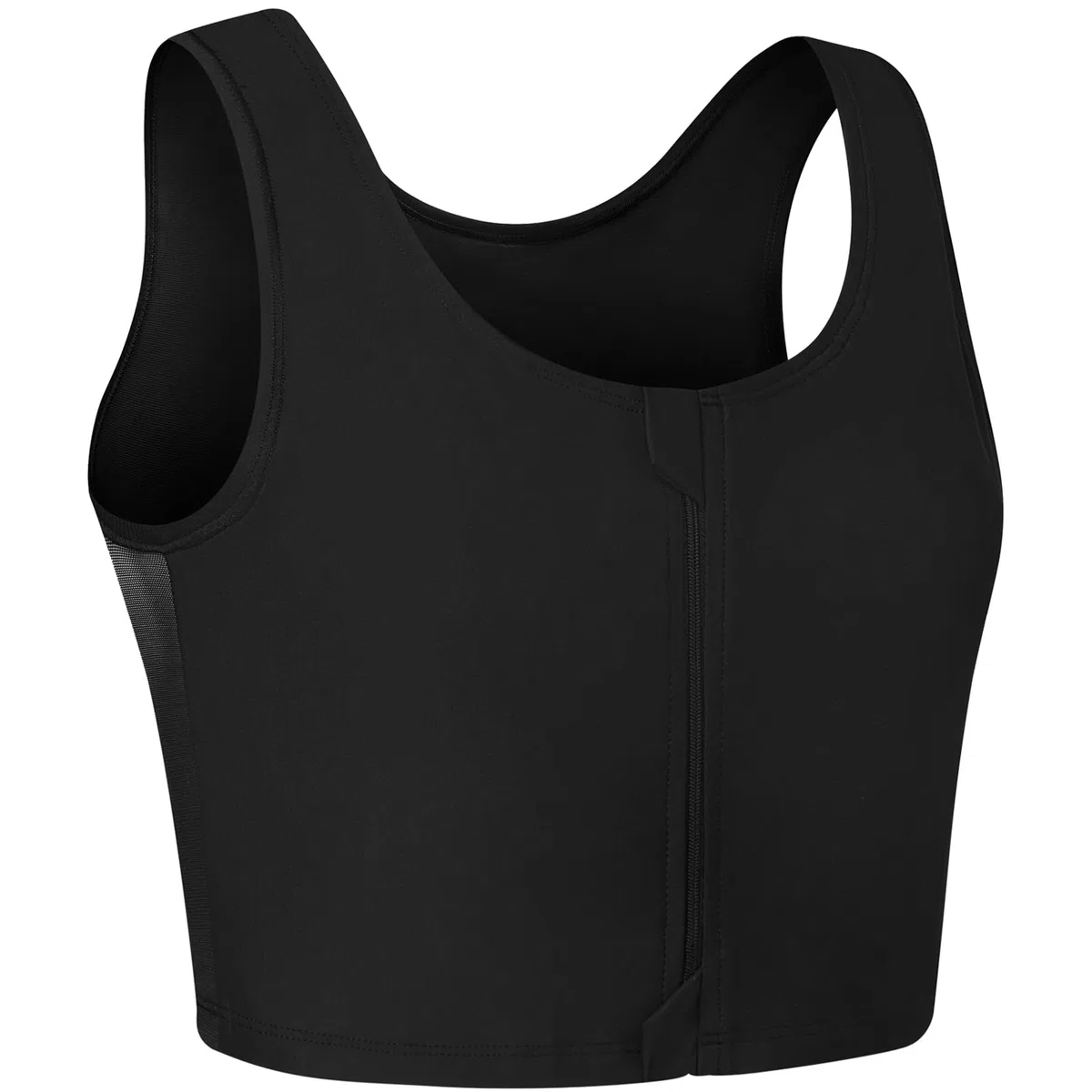 XUJI Tomboy Transgénero FTM Zip Up Aprendible Binder de media pecho transpirable