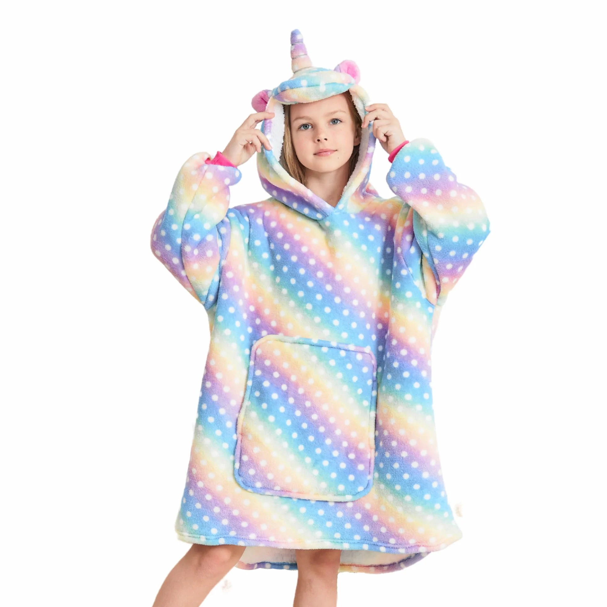 Sudadera con Capucha de Unicornio para Niñas, Sudadera con Capucha de Gran Tamaño para Niños