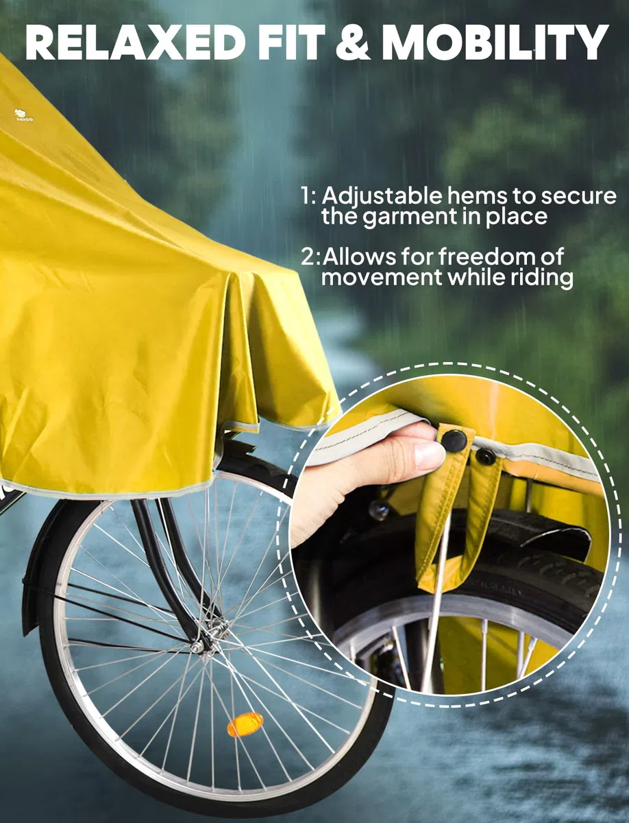 ANYOO Capas de Ciclismo Impermeables Portátiles Ligeras Poncho de Lluvia Bicicleta Compacta Unisex Reutilizable para Mochileros de Camping al Aire Libre