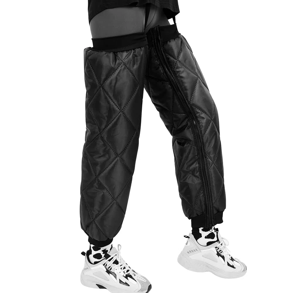 Calentadores de pierna para ciclismo, para invierno, para moto, para bicicleta, resistente al agua, cortavientos, calentadores de piernas, para exteriores, para hombre y mujer, Negro , Talla