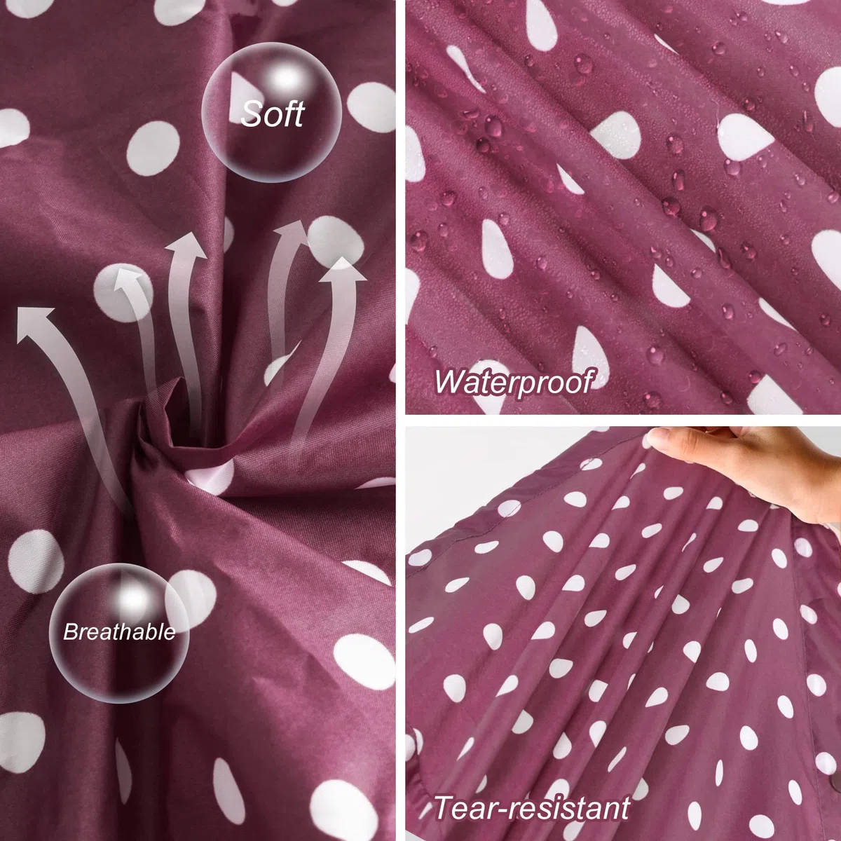LAMA Poncho de Lluvia Impermeable, Reutilizable, Ligera y Larga, con Cordón y Cremallera, Impermeable con Capucha y Mangas para Mujeres, Adultos, Camping, Senderismo, Tamaño Libre