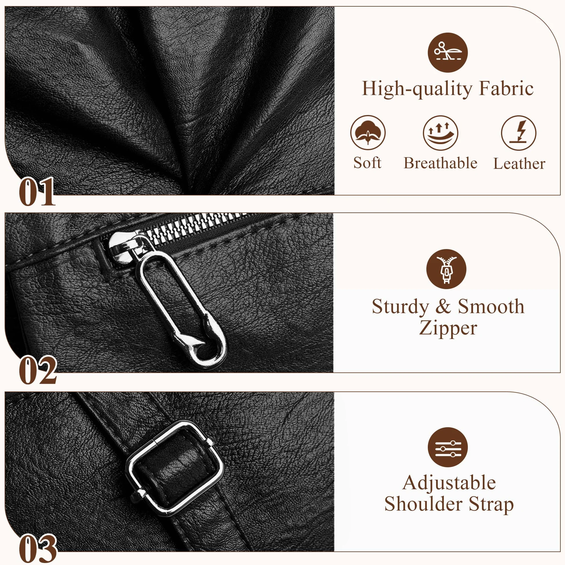 Bolso Mujer PU Fashion Chic, Gran Capacidad Tote Shopper, Bandolera Ajustable y Bolso Hombro Elegante, Ideal Para Oficina, Universidad, Trabajo y Viajes