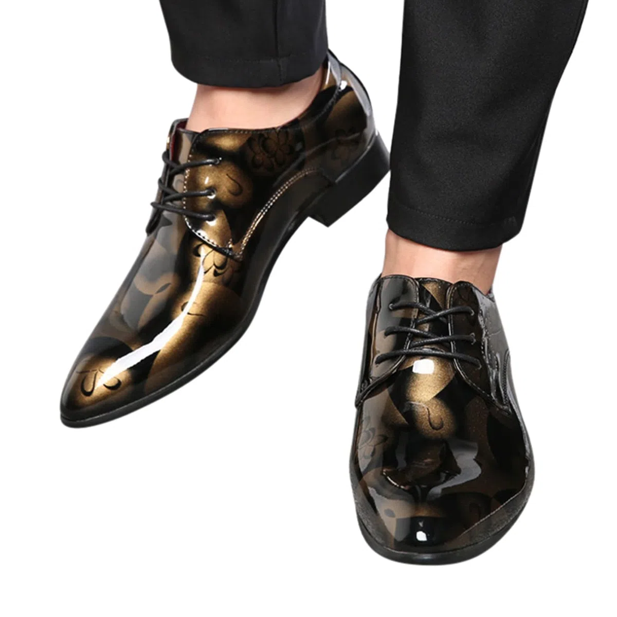 Zapatos de cuero sintético formal para hombre con correa única, zapatos bajos con cordones, zapatos de negocios para hombre