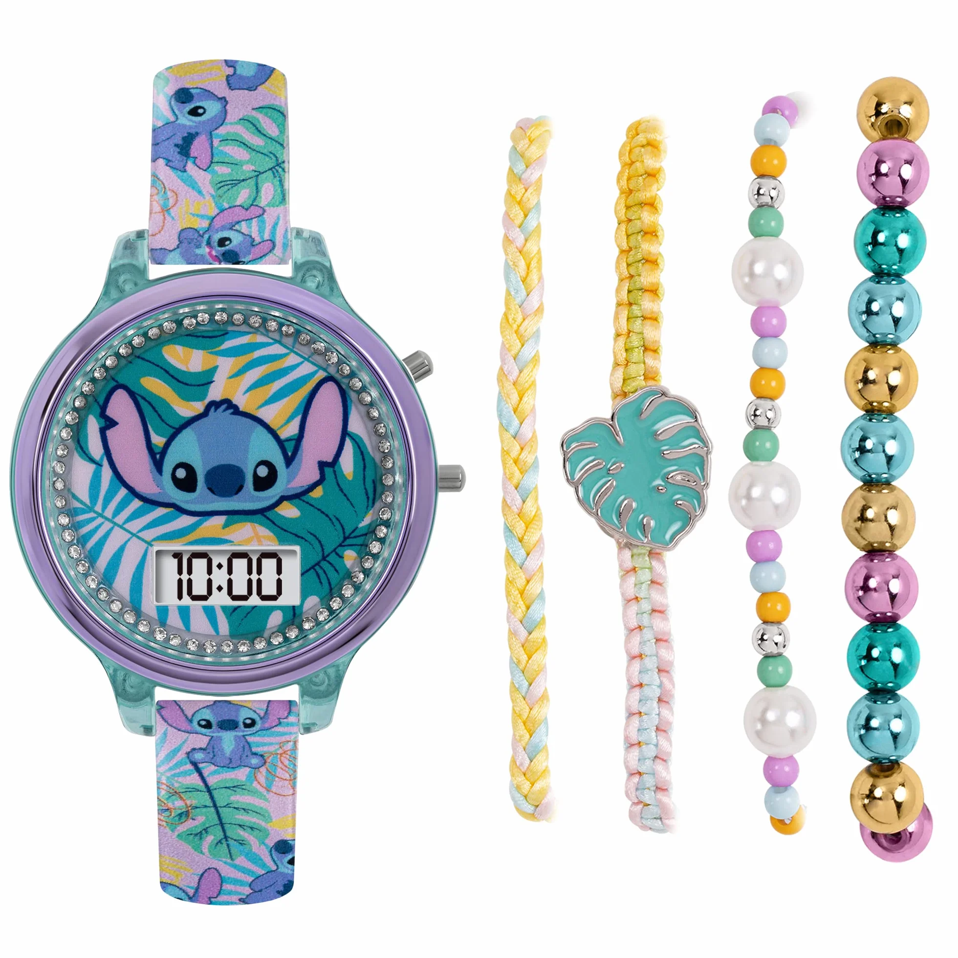 Lilo and Stitch LAS40001ARG - Reloj Digital de Cuarzo para niñas con Correa de Silicona, Multicolor, Moderno