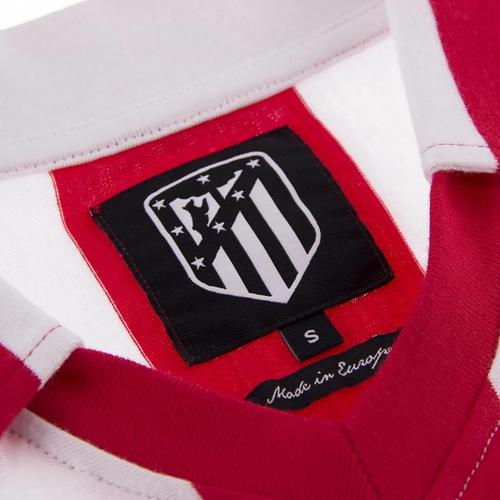 Copa - Camiseta de Fútbol - Hombre - Atletico Madrid 1985/86 - Retro - Manga Corta - Rojo/Blanco - 100% algodón