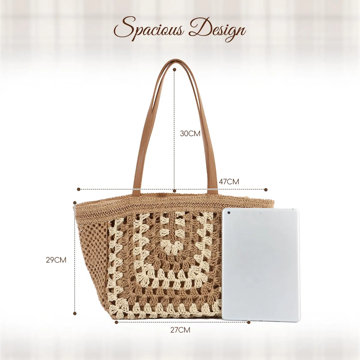 SUKUTU Bolso Hobo de paja para Mujer Bolso de Hombro Grande tejido a mano Bolso de playa para Vacaciones de verano