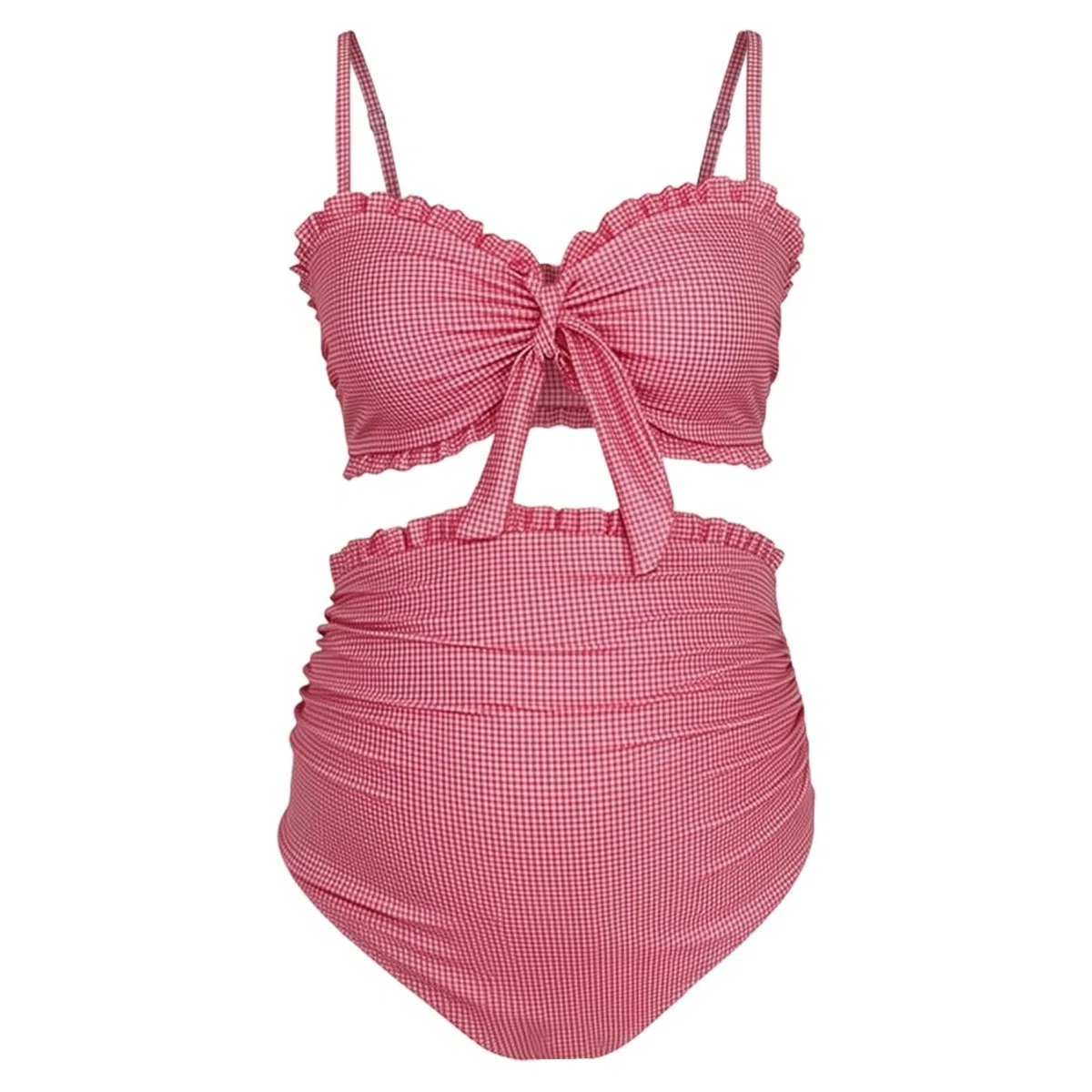 Traje de baño premamá de dos piezas con tirantes ajustables, bikini de cintura alta para playa, piscina, embarazo, natación, vacaciones de verano