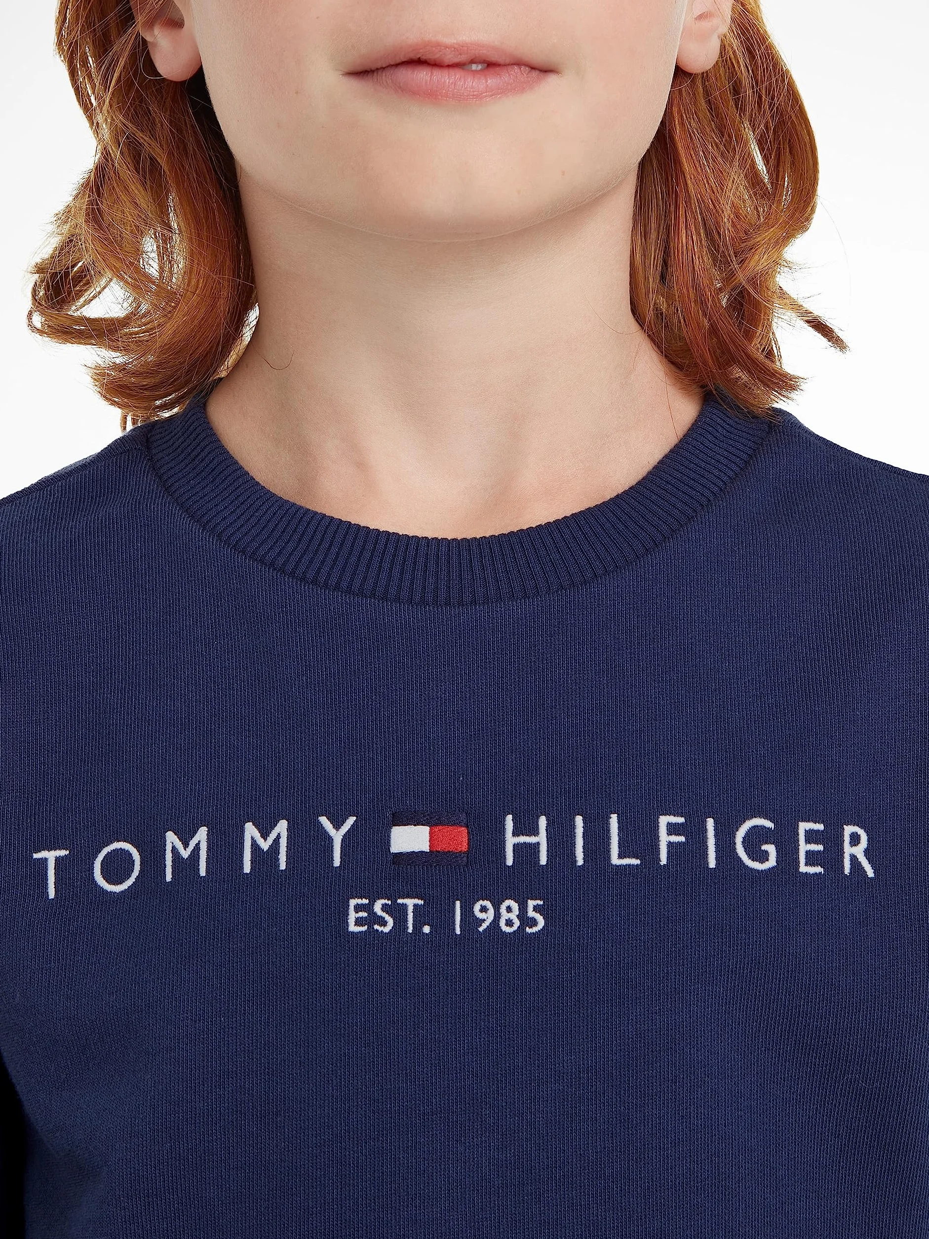 Tommy Hilfiger Sudadera Infantil Unisex Essential Sweatshirt sin Capucha