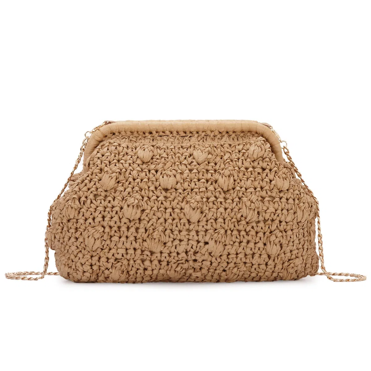 Paja Embrague Bolso para Mujeres Verano Playa Bolsas Tejido Tarde Bolsas Ratán Mimbre Hombro Bolso para Vacaciones