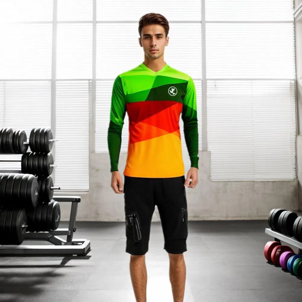 UGLY FROG Vestir la Bicicleta Camiseta de Ciclismo Camiseta de Hombre de Mangas Cortas/largas Camiseta de Descenso MTB Top Respirante Humedad Wicking DEHerFBT01