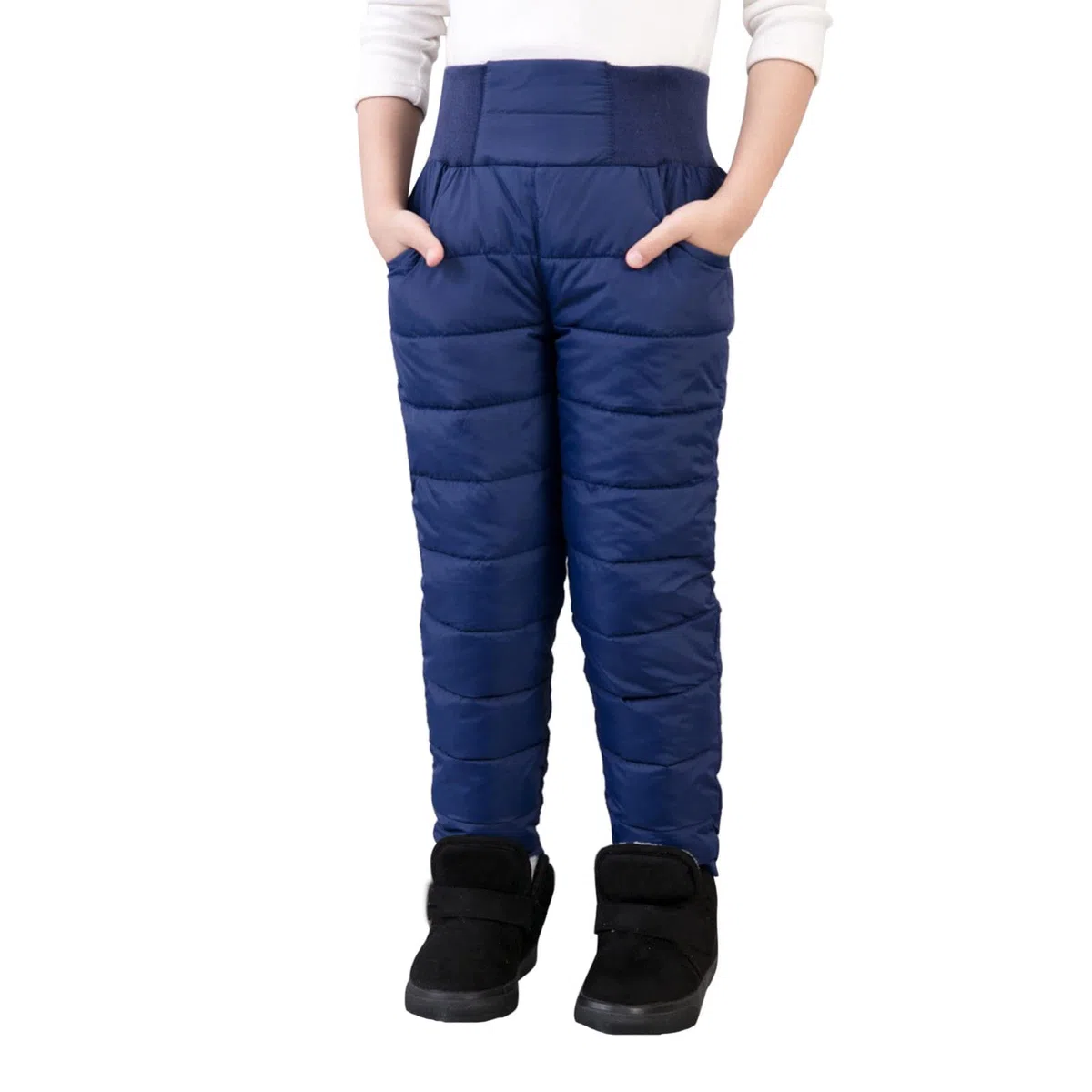 Generisch Pantalones de plumón para niños y niñas, pantalones de invierno, resistentes al viento, pantalones térmicos de invierno, ligeros, cálidos, para exteriores, 2-10 años