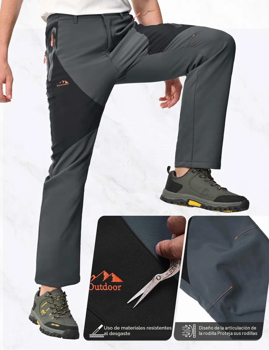 Pantalon De Montaña Hombre Impermeables Invierno Calentar Pantalones Trekking Escalada Senderismo Esquiar Softshell Pantalones Caza Hombre