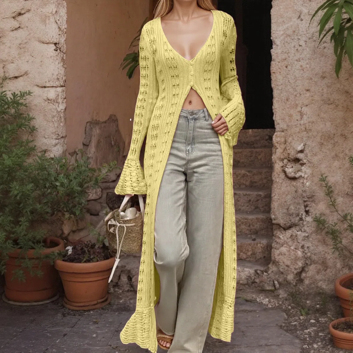 Generisch Chaqueta de punto para mujer y hombre, cuello en V, botón hacia abajo, cárdigan clásico, cómodo, suave, monocolor, manga larga, transpirable, chaqueta de entretiempo