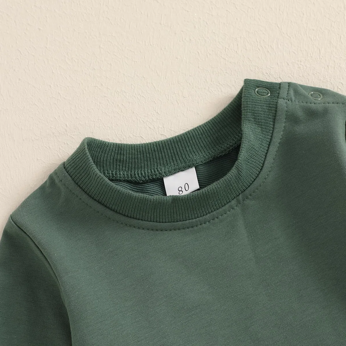 Geagodelia Sudaderas para bebés y niños pequeños, de manga larga, para primavera y otoño, color liso, sin botones, elástico, ropa de 3 piezas