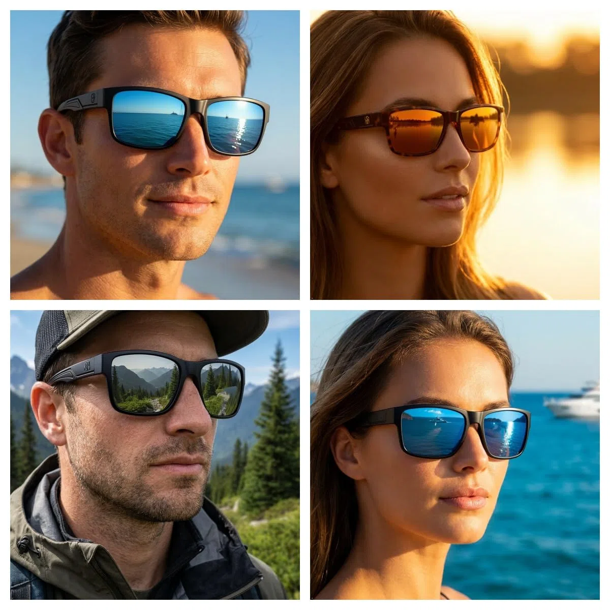 Gafas de Sol Genuinas de Vidrio Polarizadas de Alta Definición Hombres y Mujeres, Diseño Italiano, Anti-reflejo, UV400, Lentes de Vidrio Verdadero Corning