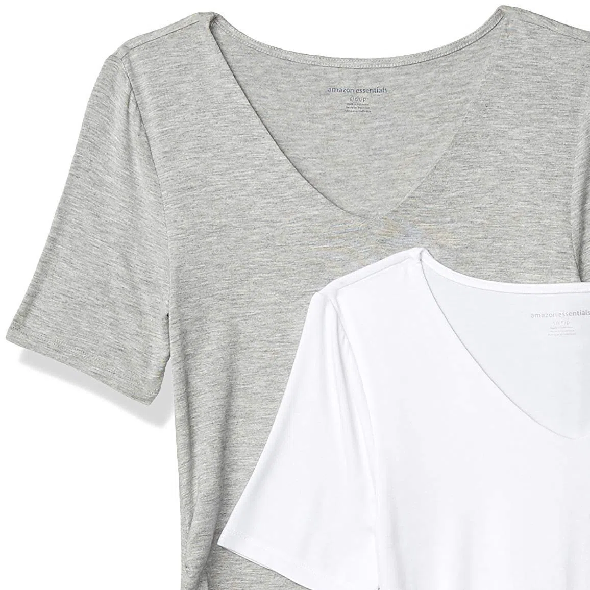 Amazon Essentials Camiseta de Cuello en v Fruncida de Manga Corta de Maternidad Mujer, Pack de 2