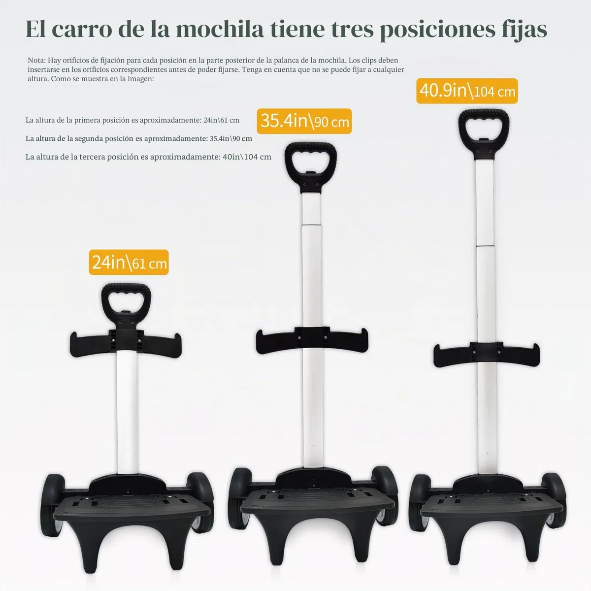 Respaldo de carro plegable de aleación de aluminio con ruedas silenciosas y correa para equipaje para mochilas y carritos