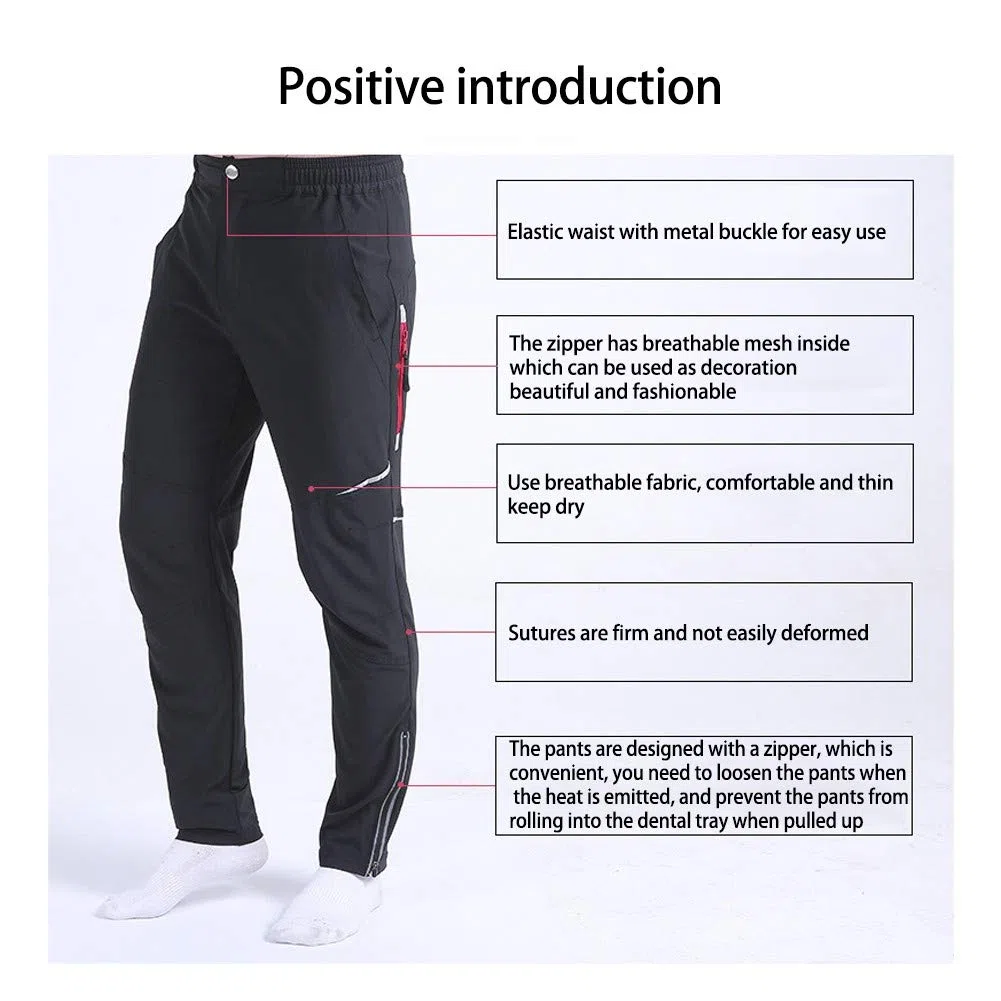 Pantalones largos de ciclismo para hombre, para verano, ligeros, elásticos, de secado rápido, transpirables, para bicicleta de montaña, reflectantes, para varios deportes